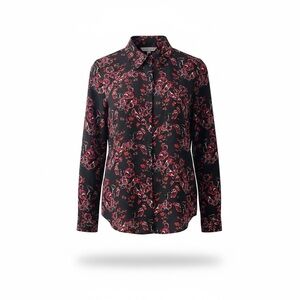 Floral Black and Red Women's Top